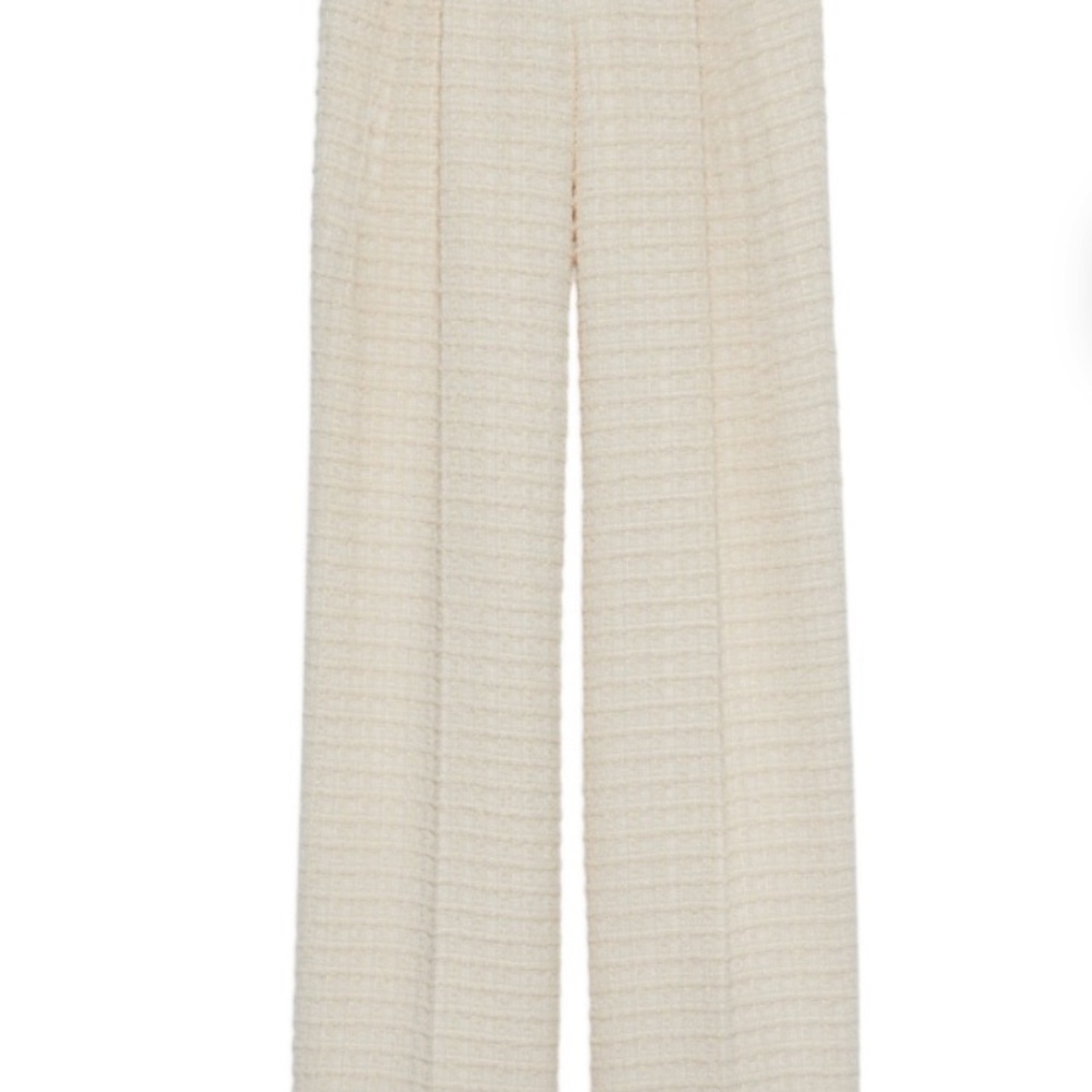 Gucci Textured Cream Wide-Leg Pants